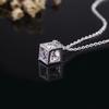 925 Silver Square AAA Zircon Pendant Necklace for Women 18 Inch Birthday Wedding Gift