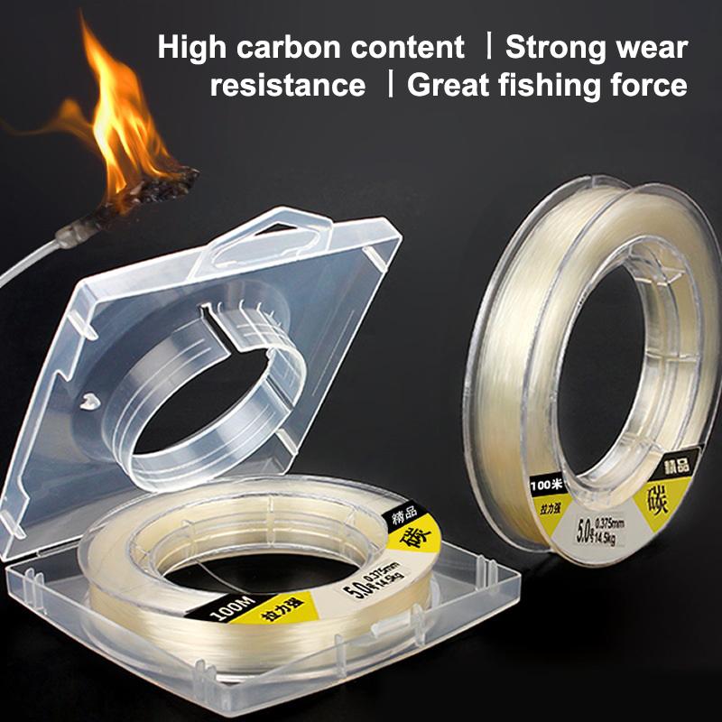 Pure Carbon Fishing Line 50M 0.4Mm-1.5Mm Sinking Line Carbon Fiber Leader Fishing Line Invisible Power Fishing Accessories