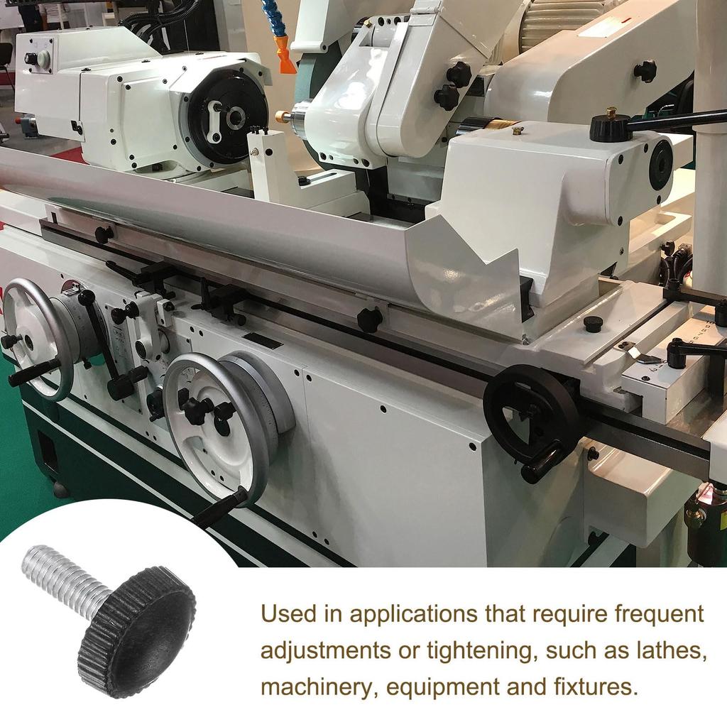 uxcell 20pcs M4x14mm Female Threaded Knobs with Null Thumb Screw Clamping Knobs Plastic Handle Knobs Threaded Studs Black