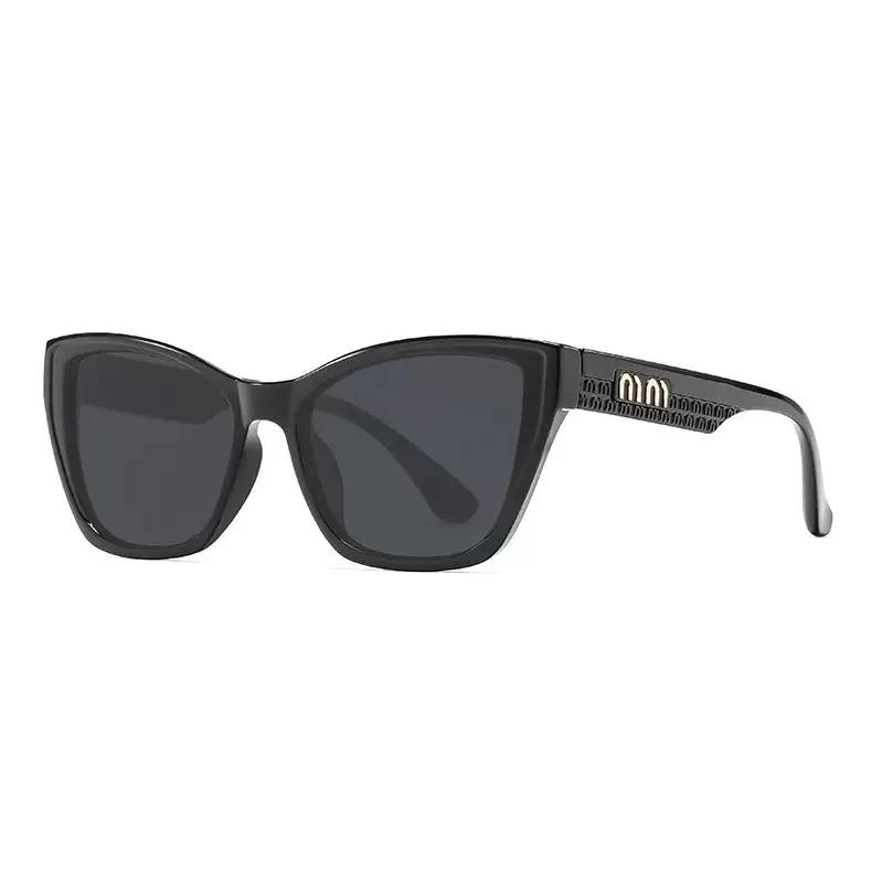 Women's Fashionable and Retro Cat-eye Sunglasses UV400 Ultraviolet-proof Outdoor Large Frame Shades Glasses Eye Protection