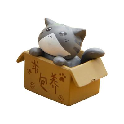 Kawaii Mini Cat Ornament Kitten Box Statue Gift For Kids Baby Decoration Toy Figurines Home Min G9B7