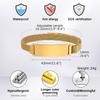 Persoanlized Medical Alert ID Emergency Bracelet,  Adjustable Stainless Steel Mesh Chain Free Engrave Bracelets For Women Men