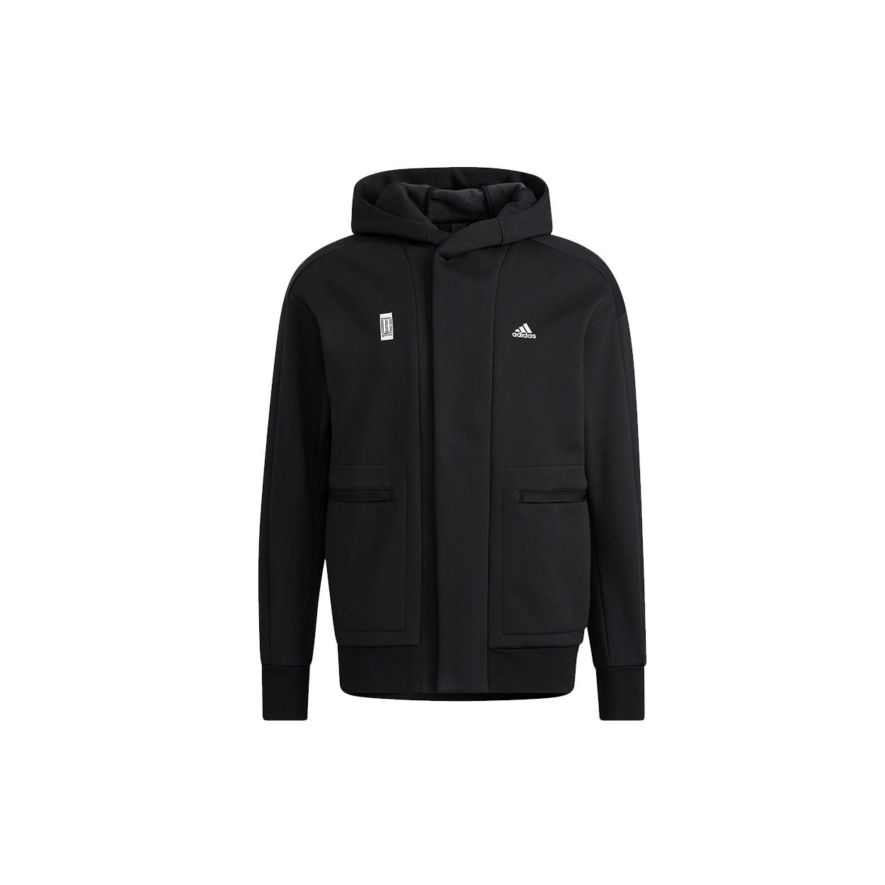 adidas Logo Sports Hooded Jacket Black Men s H39296 S