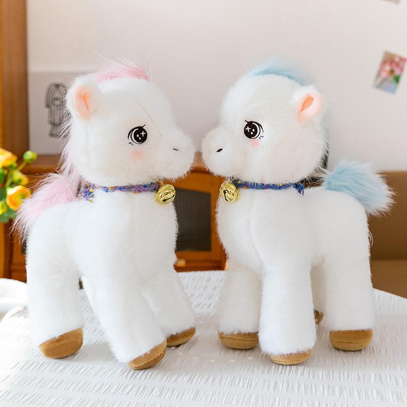 Hans Bell Pony Doll Plush Toy Unicorn Comfort Doll Give Girls and Children Birthday Gifts