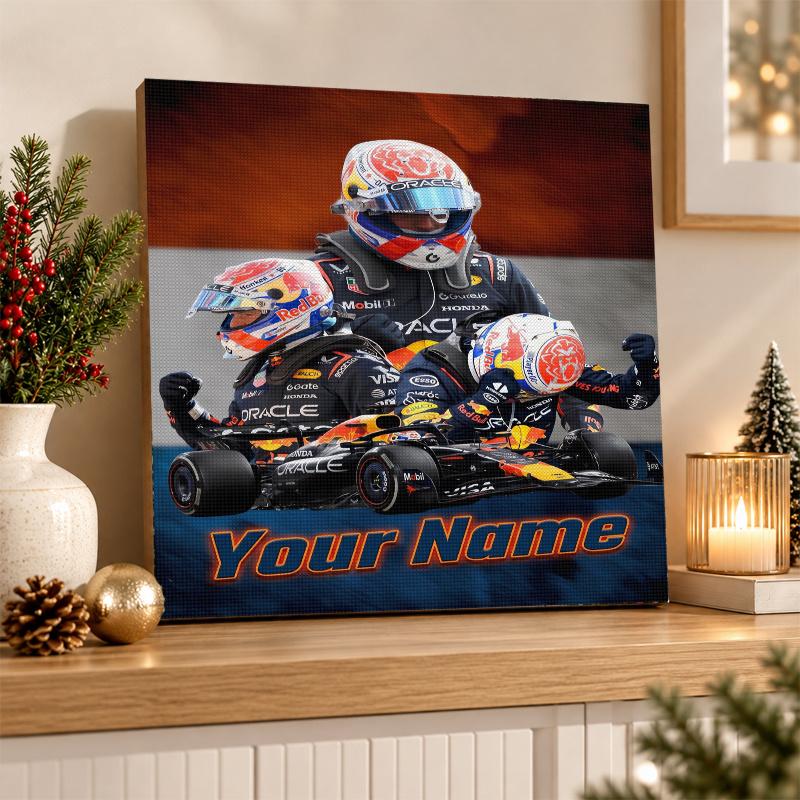 Max Verstappen Custom Name Text 5D Diamond Painting Kit DIY Full Drill Diamond Art Decoration