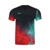 Herren Li-Ning Tischtennis Kollektion T-Shirts Unisex Schwarz Rundhalsausschnitt Mittlere Normale Passform