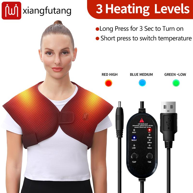 Electric Heating Shoulder Massager 3 Heating Functions Infrared Therapy Shoulder Back Muscle Relaxation Winter Home Use Unisex