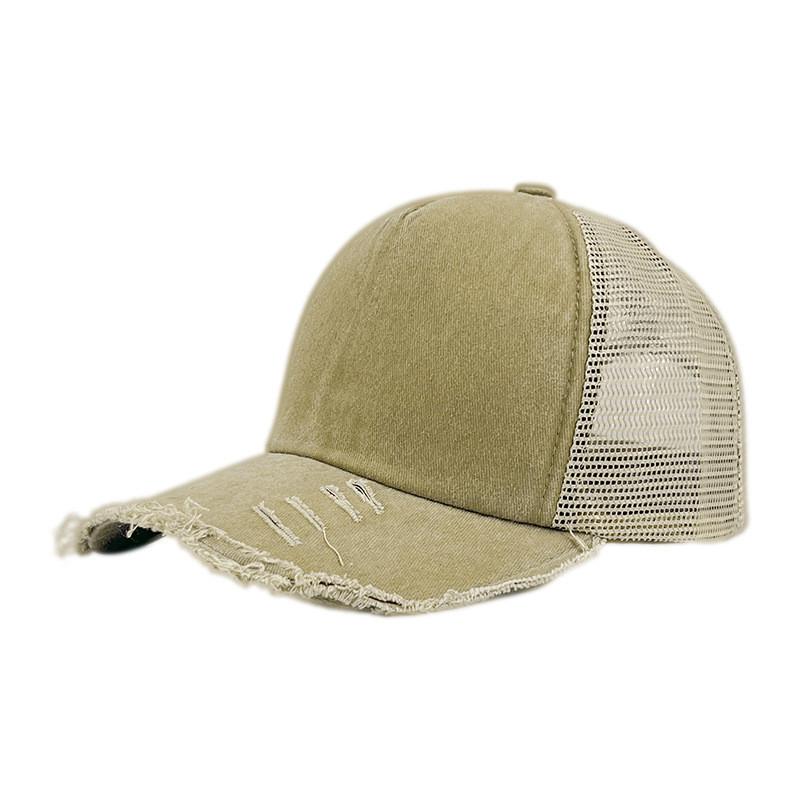 Ripped Fashion Denim Baseball Hat With Breathability Design For Casual Use Daily