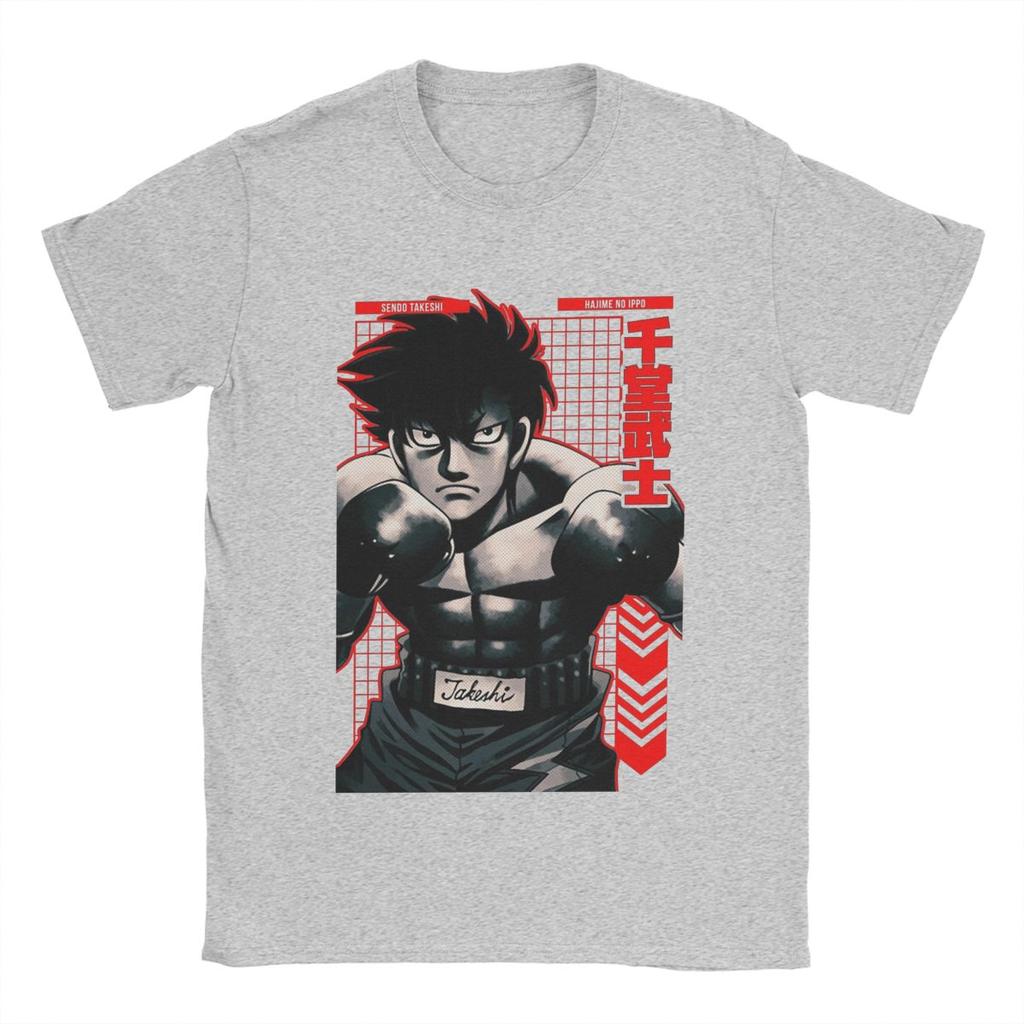 Funny Sendo Takeshi Hajime No Ippo Anime T-Shirts Men Round Neck Cotton T Shirt Short Sleeve Tee Shirt Gift Idea Clothing