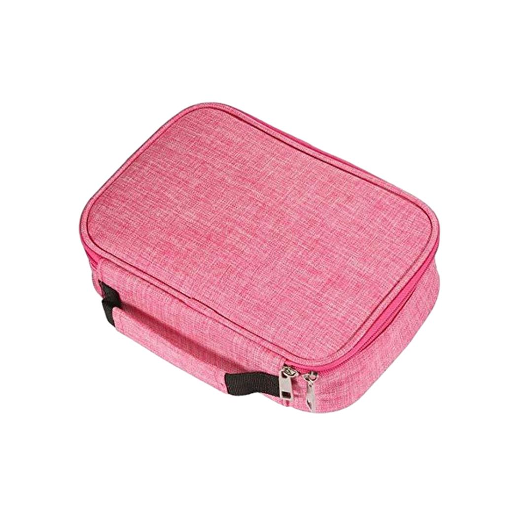 

Многофункциональный пенал для школьных и офисных принадлежностей, пенал из ткани Оксфорд на 72 отделения розовый