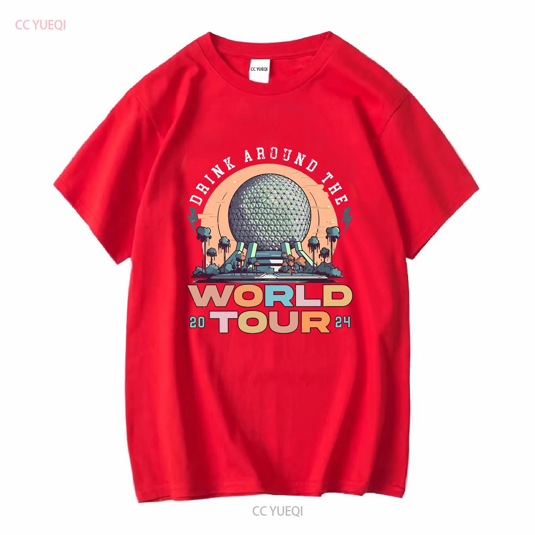 Ретро футболка Epcot Drink Around The World Tour с длинным или коротким рукавом винтажная стирка уличная одежда дышащая удобная S