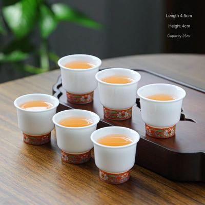6 ADET Yeşim Porselen Usta Bardaklar Çin Kung Fu Çay Seti, Küçük Boy, Ev Kullanımı İçin Beyaz Porselen Çay Fincanları