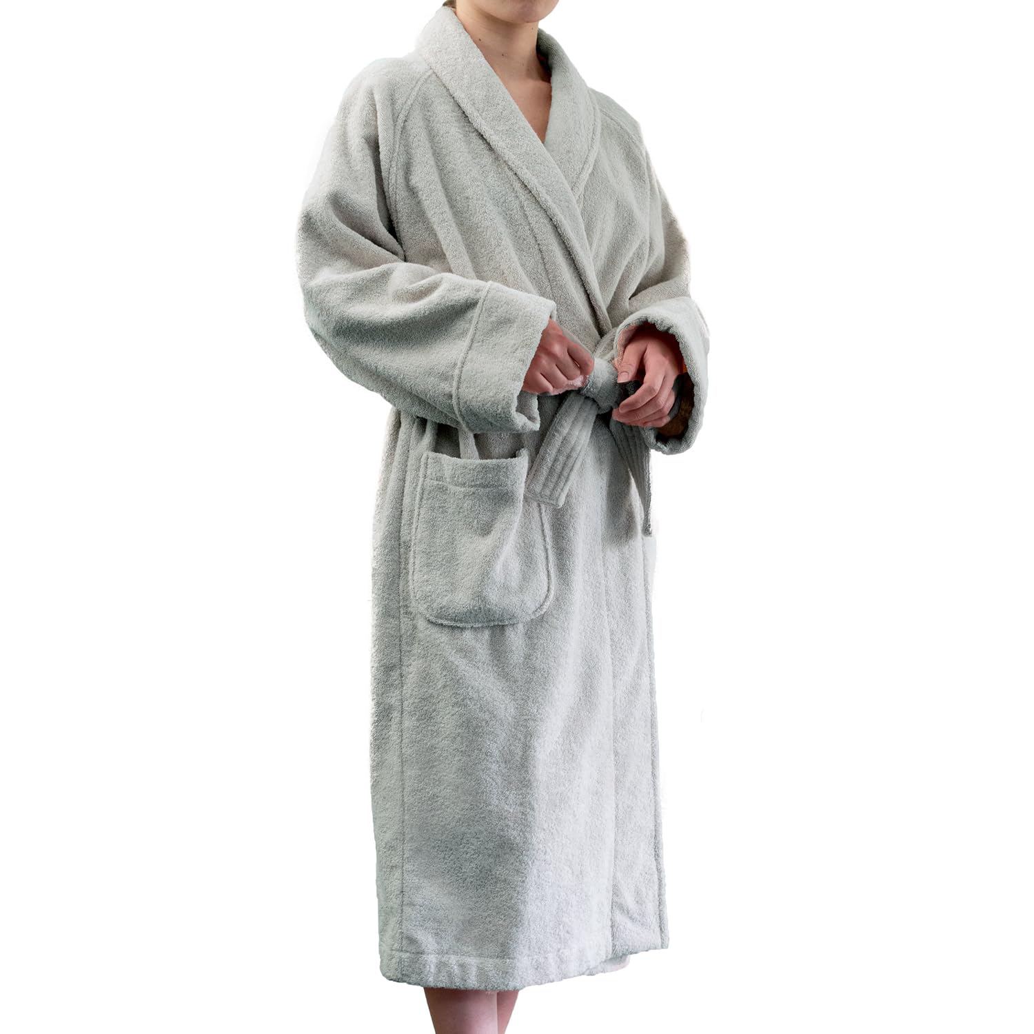 

Imabari Made in for Women and Men Size [Tranparan] Bathrobe, HOTELALA, Japan, Hotel-Quality Toweling, Absorbent, 100% Cotton, (Gray, L) серый