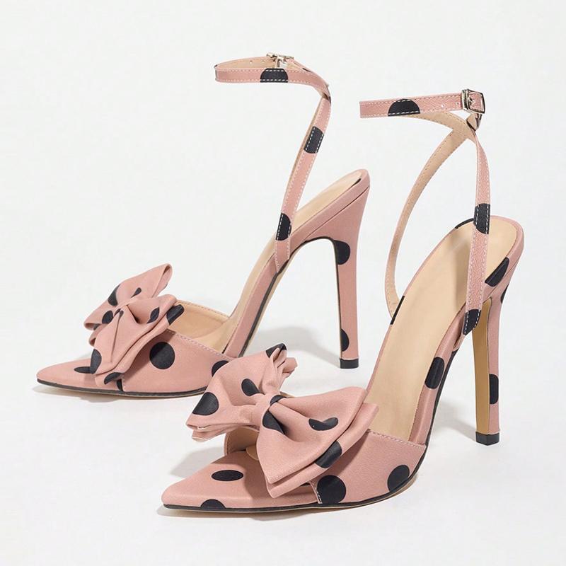 Fashion Liyke Summer Fashion Polka Dot Butterfly Knot High Heels Gladiator Sandals Women Peep Toe Buckle Strap Party Prom Ladies Shoes