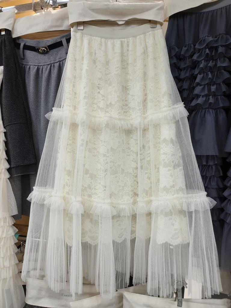 2026 Early Spring Multi-layer Slimming A-line Lace Mesh Skirt for Women