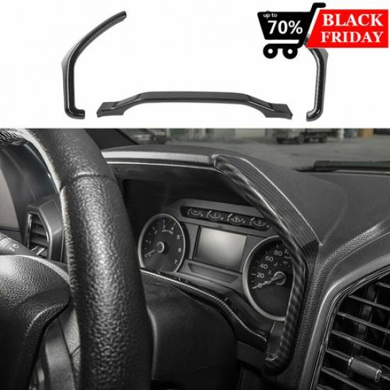 3x Dashboard Trim for Ford F150 F250 F350 Super Duty 2015 -20 Carbon Fiber Grain
