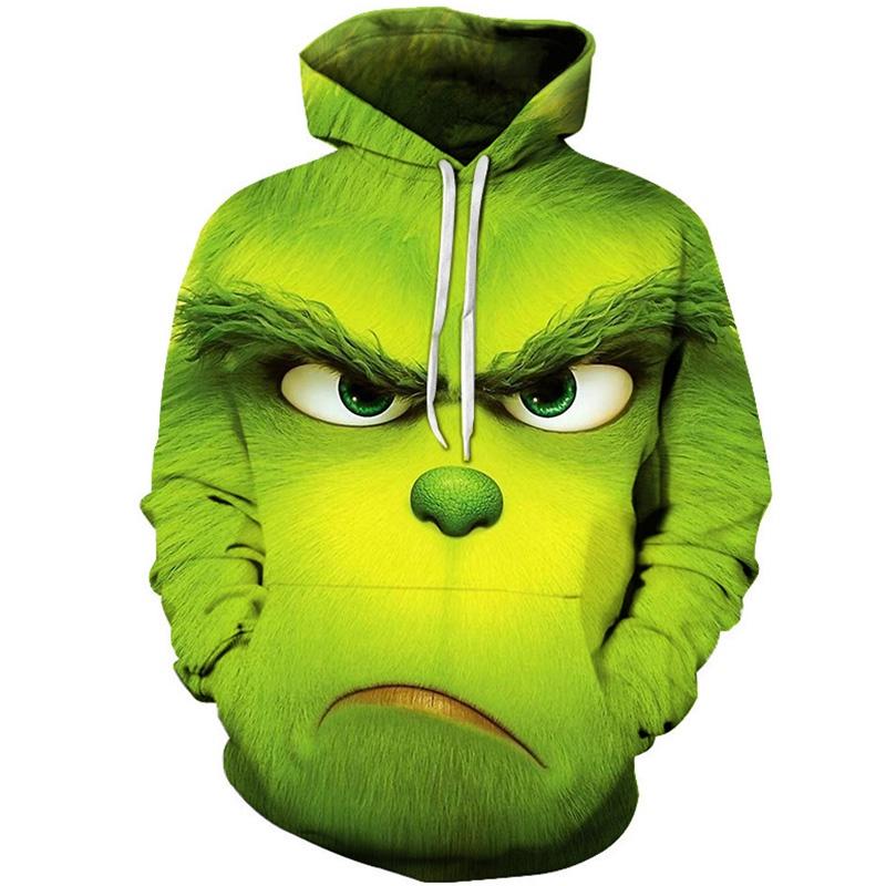 

Монстр Негодник Зеленый Мужская Толстовка Куртка Рубашки Косплей Костюм Рождество Sad,4XL