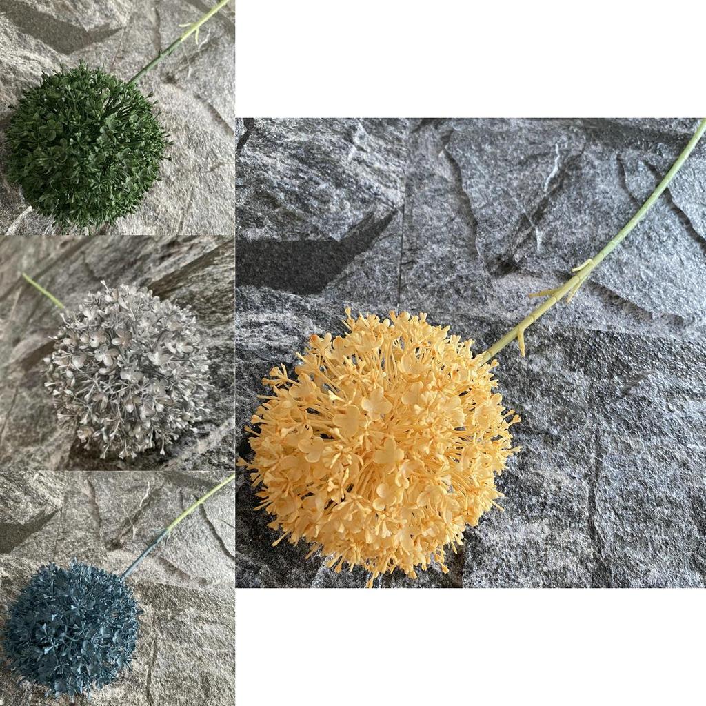 Faux Allium Giganteum Leaf Cluster With Realistic Design For Wedding And Outdoor Decoration