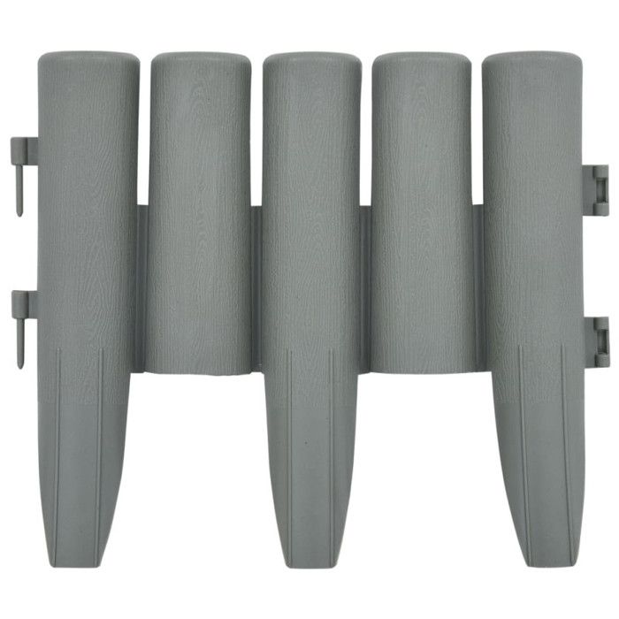 VidaXL Bordures de pelouse 36 pcs Gris 10 m PP