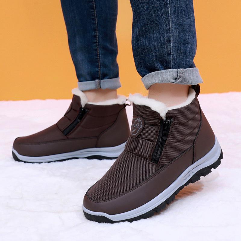 Schuhe Winter Neu Samt Verdickt Baumwollstiefel Lässig Weichsohlige Schuhe Wasserdicht, Rutschfest und Warm Schneestiefel