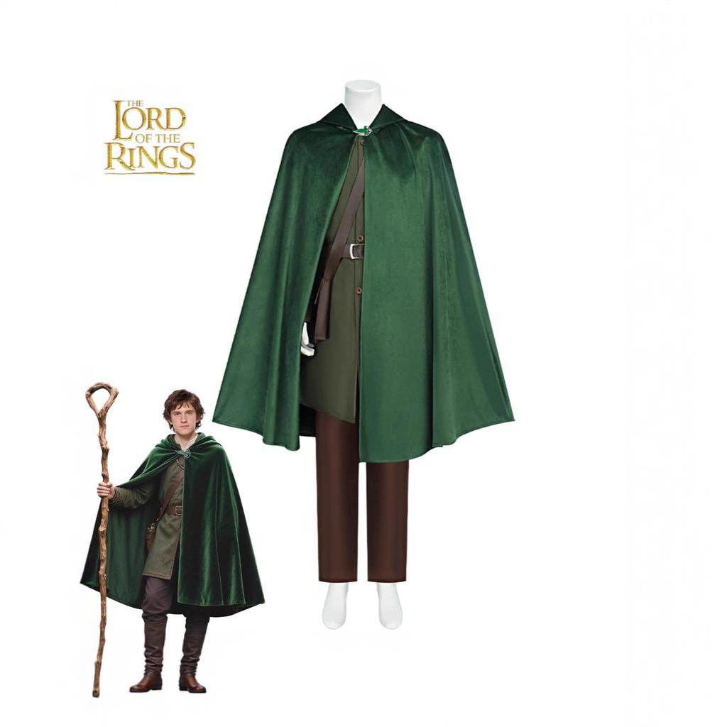 Lord of the Rings Hobbit Bilbo Baggins Cosplay Costume & Cape Halloween Outfit
