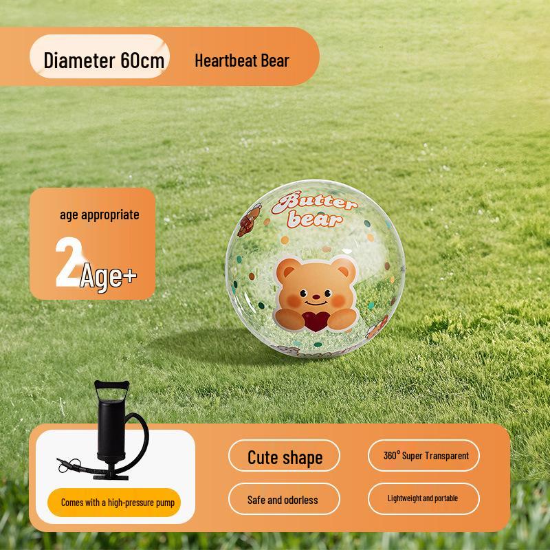 Inflatable Transparent Giant Football Beach Ball for Children and Parent-Child Interaction