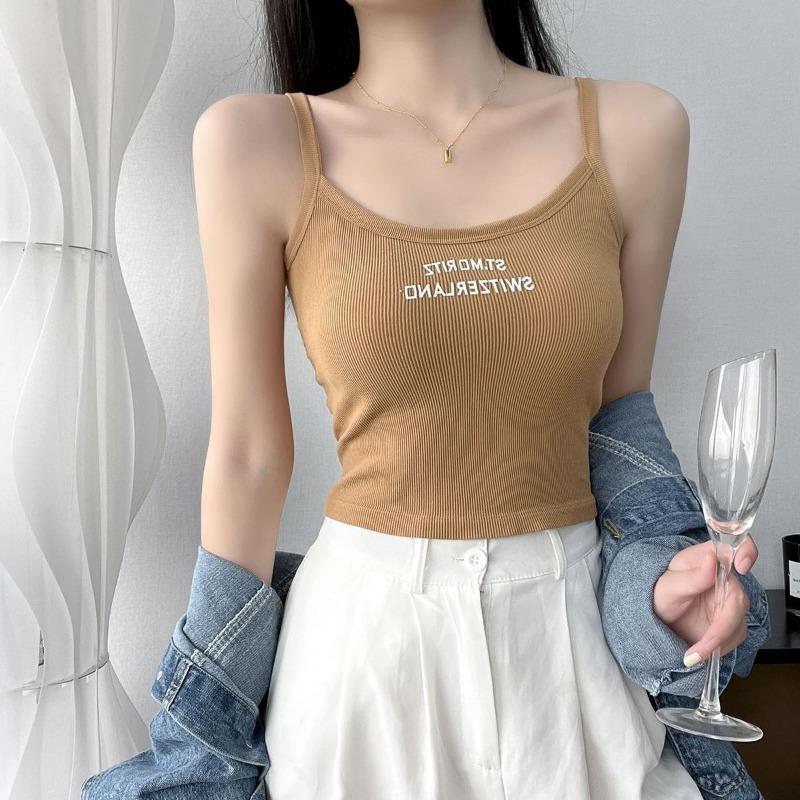 

Стильный дышащий свободный и безопасный сексуальный женский летний топ в полоску, нижнее белье M хаки