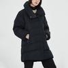 Li Ning Warm Stand Collar Mid-Length Down Jacket Women Outerwear Black AYMP074-3