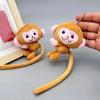 Cartoon Pink Plush Keychain Cute Long Tailed Monkey