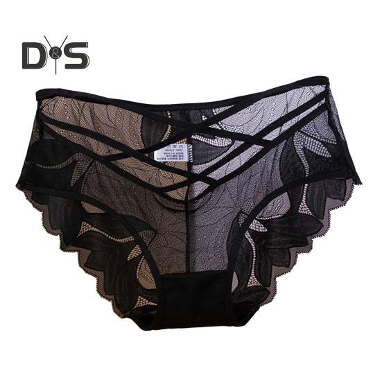 

Женские трусики с сексуальной кружевной отделкой, удобные, легко чистящиеся, сетчатые, популярный стиль, бесшовные трусики с низкой талией XL чёрный