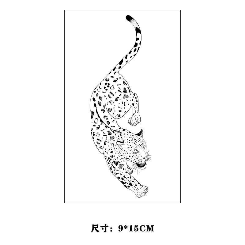 

High-Value Dark Personality Hottie Skull Head Leopard Scorpion Wings Disposable Temporary Tattoo Sticker LA-645