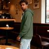 Men's Casual Solid Color Zipper Long Sleeve Hooded Sweatshirt, Everyday Zipper Casual Long Sleeve T-Shirt