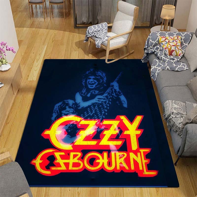 singer o-ozzy osbourne Floor Mat Machine Washable Soft Flannel Area Rug, Non-Slip Absorbent Floor Mat for Living Room Bedroom