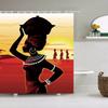 African Style Portrait National Style Bathroom Shower Curtains Frabic Waterproof Polyester Bath Curtain With Hooks
