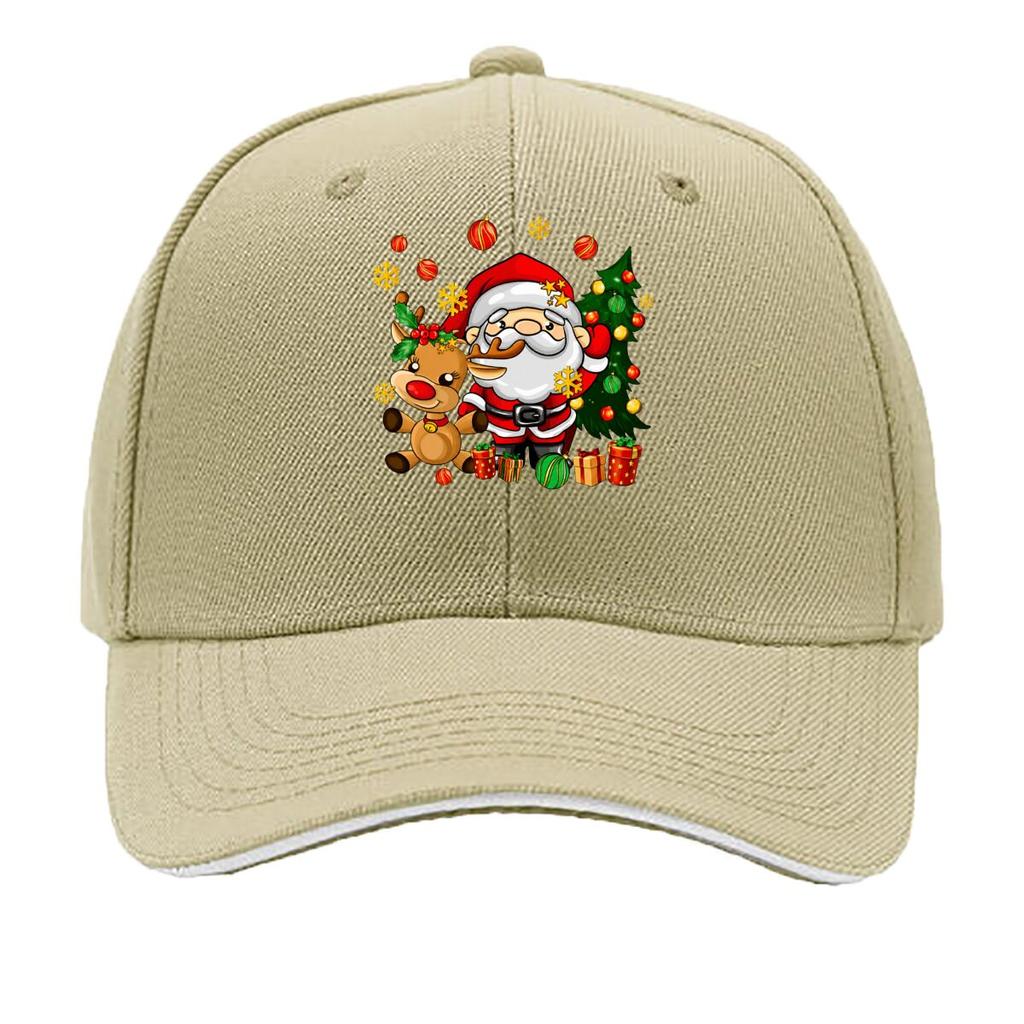 Cute Christmas Santa Claus Reindeer Tree Snowflake Gifts Sandwich Baseball Cap Unisex Women Sun Cap Outdoor Workouts Hat