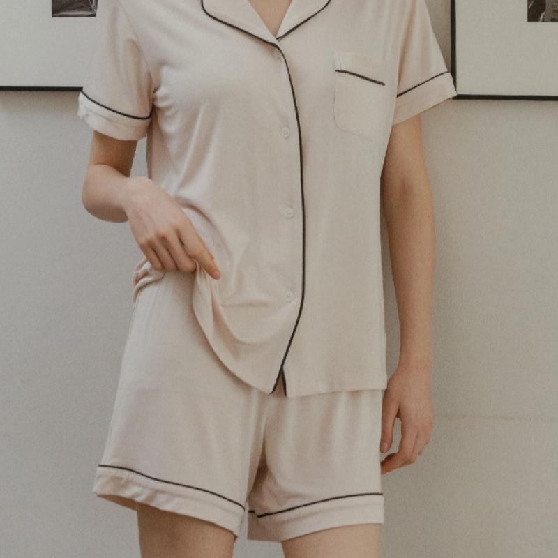 Frenchiel Micro Modal Short Sleeve Pajama Peach Fuzz  Fwpj062s 