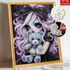 Halloween pearl painting art full pearl handmade diy home decorations purple anime character bear design wall decor craft kit