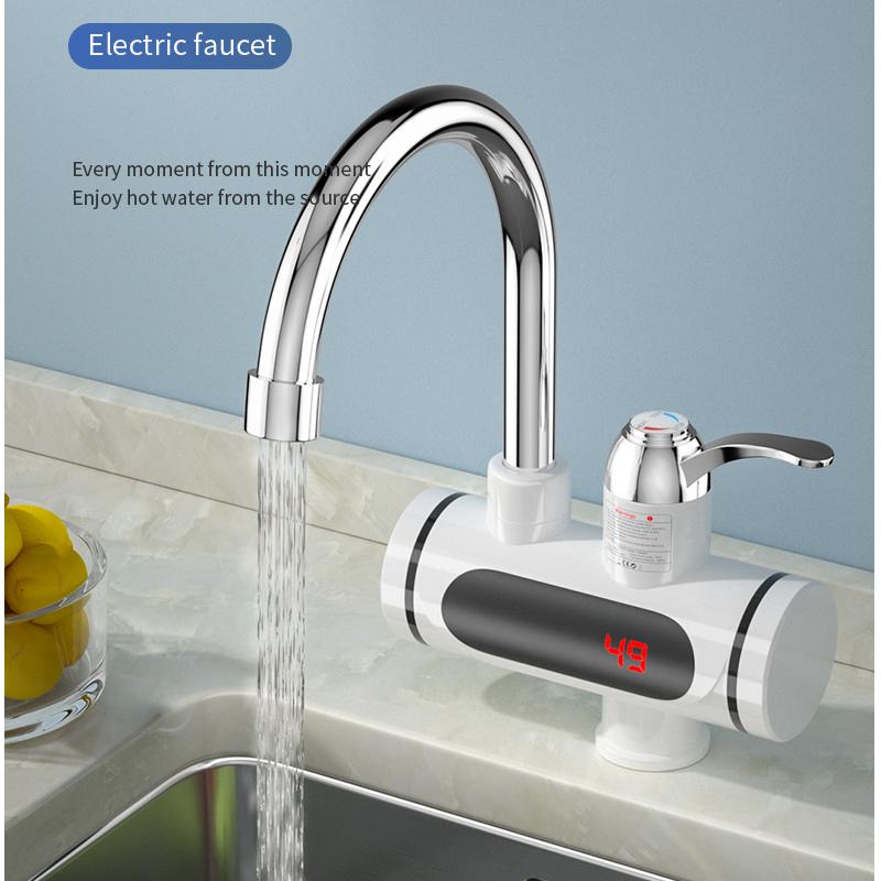 Electric Faucet 3000W Electric Water Heater Kitchen Faucet Instant Hot Water Heater Hot Cold Water Dual-Use Tankless Heaters