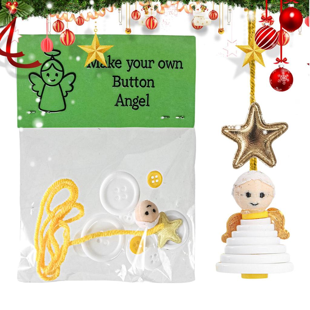 DIY Button Christmas Snowman Decoration Kit Interactive Hangable Cute Santa Claus Button Craft Button Christmas Tree Ornament