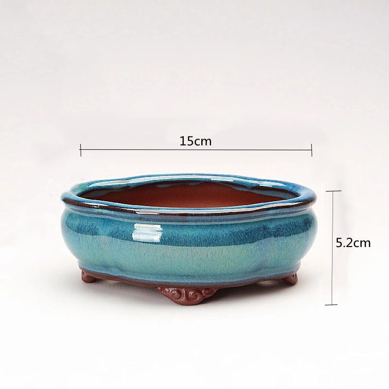 

Цветочный горшок в китайском стиле, горшки для бонсай, дышащие горшки для бонсай из каменной керамики с отверстиями, тренировочный горшок для бонсай, керамические изделия