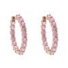 30mm Pink Cz Hoop Earring Silver Gold 2 Colors for Women Jewelry