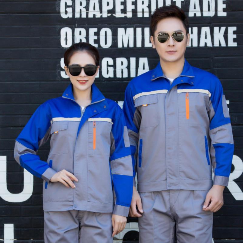 Herr Långärmad Polyester Bomull Arbetsklädesset – Vår/Höst Arbetsskyddsdräkt för Svetsning & Mekaniska Uppgifter