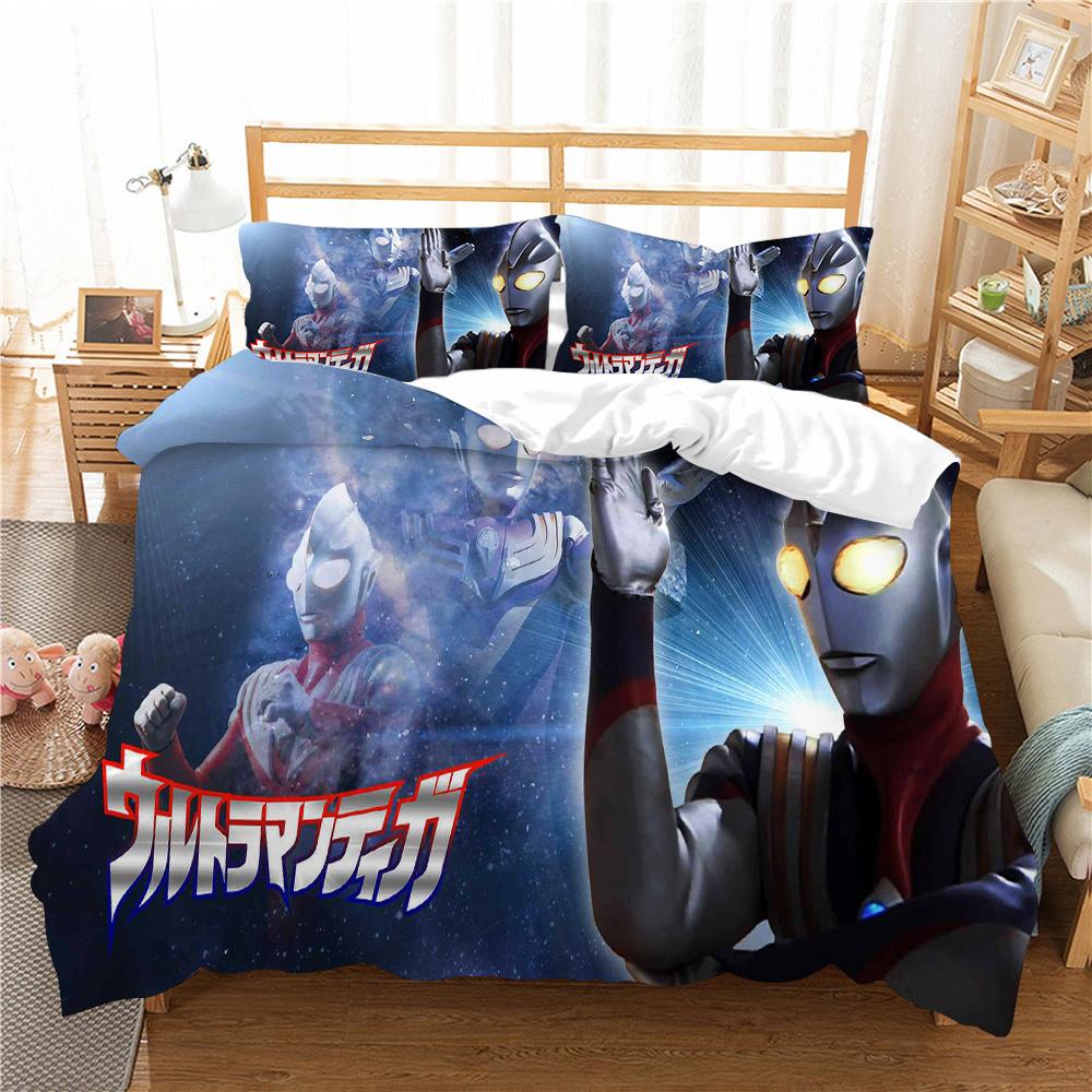 Bedding Cover Suit Ultraman Printing Teens Fashion Bedspread Polyester Pillowcase Home Textiles Duvet Cover