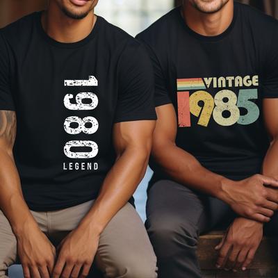Gemaakt in 1980 45e Verjaardag T-shirts 1980 Tot 1989 Legende Klassieke Tops Vintage 1985 40e Verjaardagscadeau Zomer Unisex T-shirts Tops
