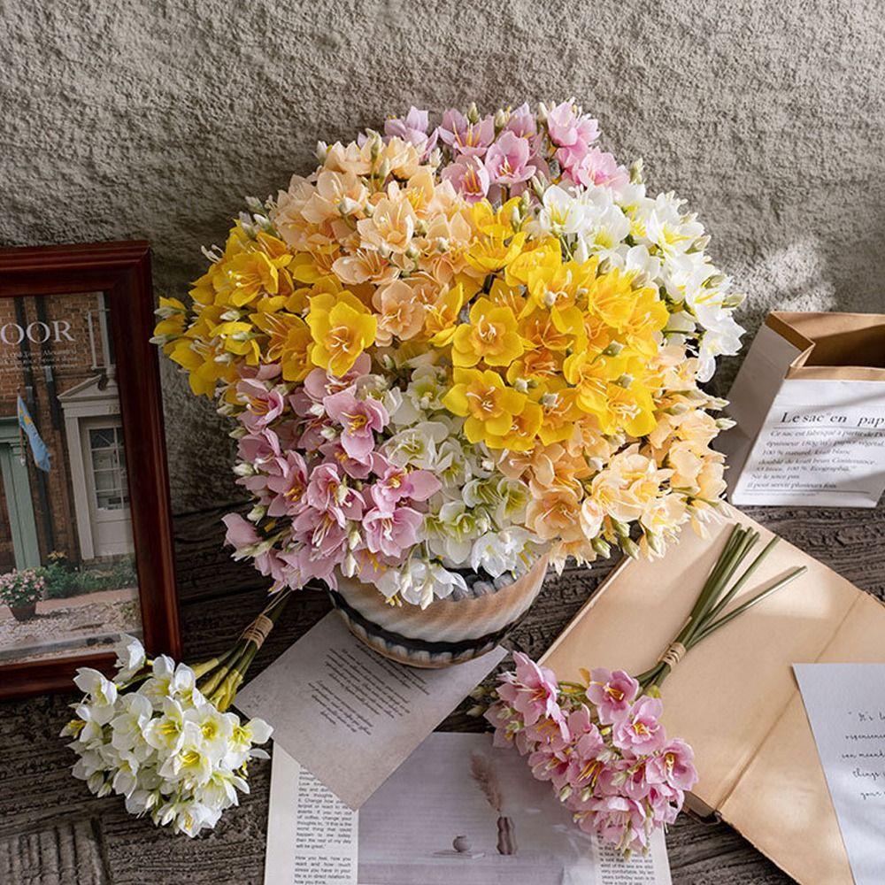 

Real Touch Silk Narcissus Flower Luxury Fake Flower Living Room Desktop рожевий