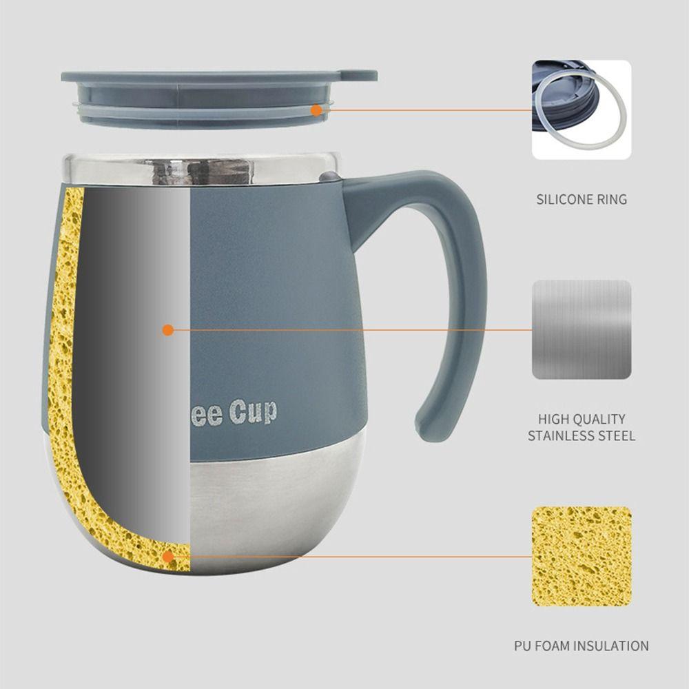 Large Capacity Vacuum Thermal Cup 500ML Sealed Water Cup Portable Insulated Coffee Mug  Travel