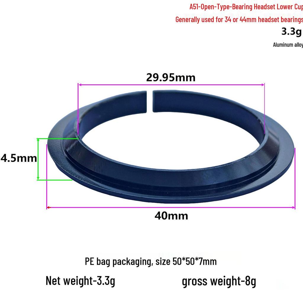 28.6mm Mountain Bike Fork Headset Lower Race with Straight Tube