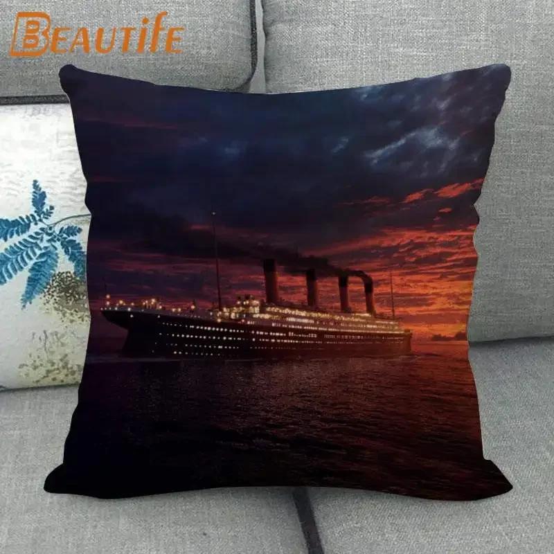 Custom Titanic Tv Pillowcase 45X45Cm Wedding Decorative Pillow Cover Eco-Friendly Cotton Linen Fabric Pillow Case