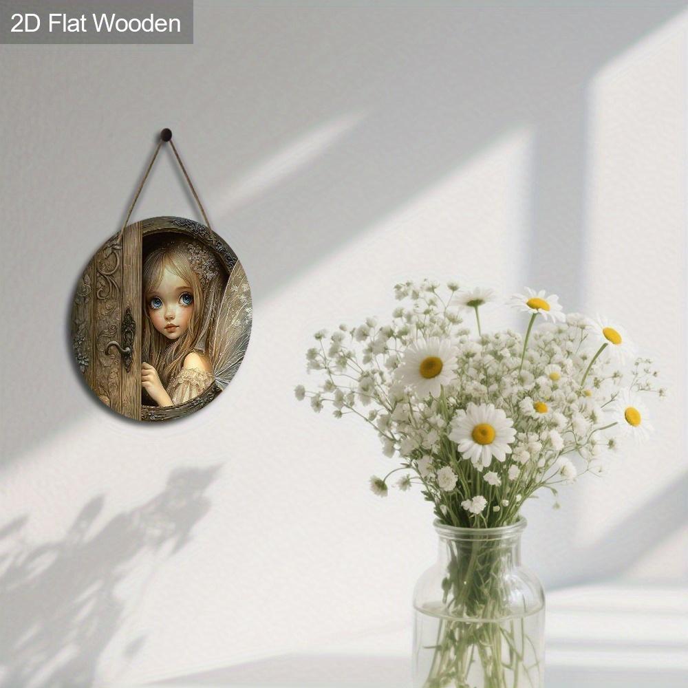 Rustic Fairy Wooden Sign - Charming Decorative Plaque with Peeking Fairy Design - Ideal Gift for Home, Garden Decor