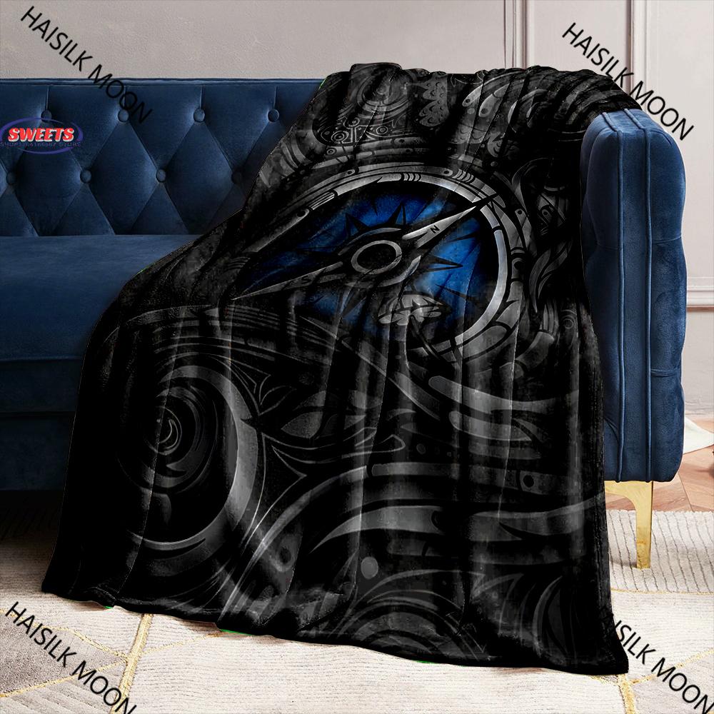 3D Vintage Compass World Map Print Blanket for Couches,Soft Cozy Blanket, Lightweight Fuzzy Warm Throws for Family Friends, Gift